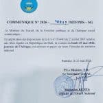Communiqué N2026 -00011 MTFPDS-SG